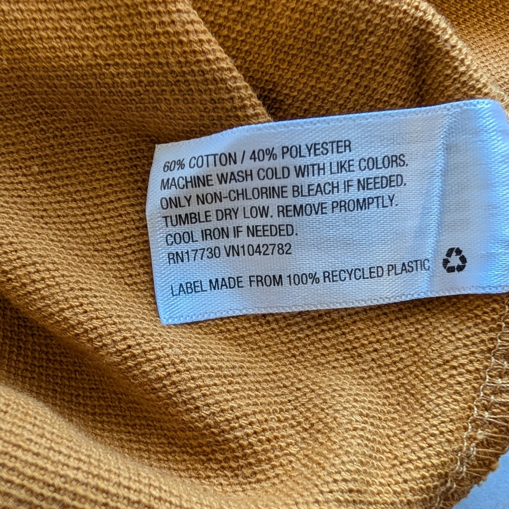 Goodfellow Mens Long Sleeve Rugby Polo Shirt XXL Harvest Gold Mustard Stripe NWT - Picture 5 of 6
